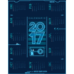 矢量2017年科技感日历