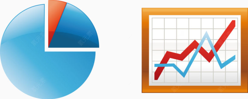 矢量创意设计数据饼形增长趋势图下载