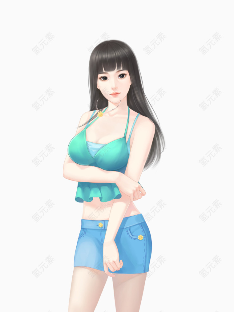 手绘性感美女