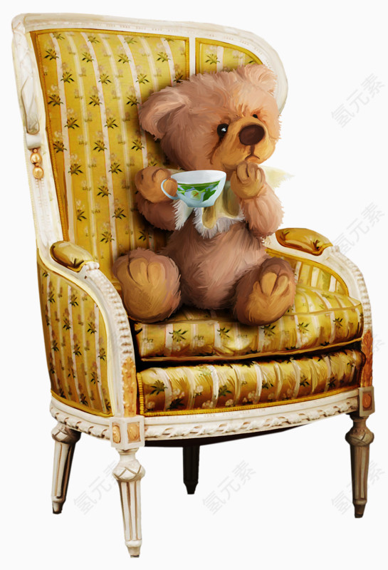 小熊喝茶
