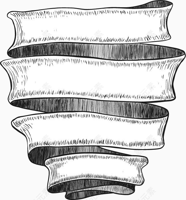 灰白彩带创意矢量图