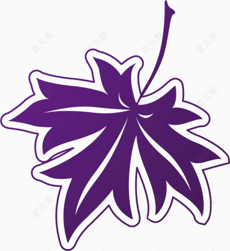 紫色卡通枫叶