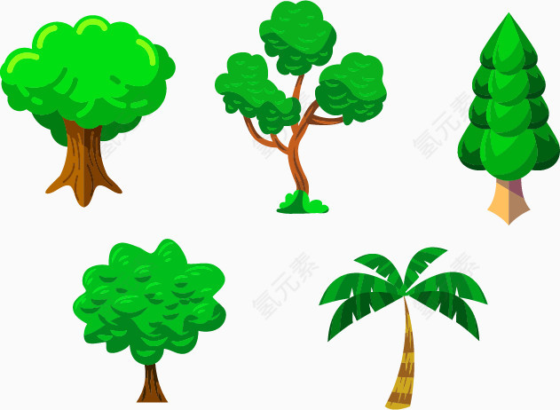矢量图绿化树木