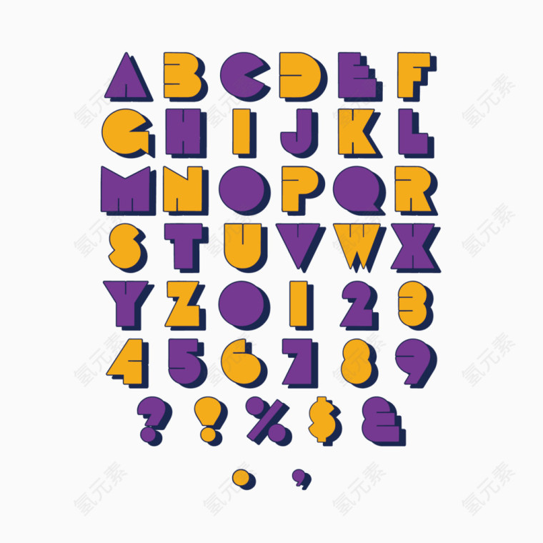 矢量彩色字母设计