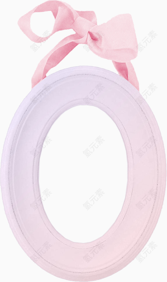 粉色彩带装饰镜框