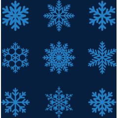 蓝色创意雪花矢量漫天飞雪素材