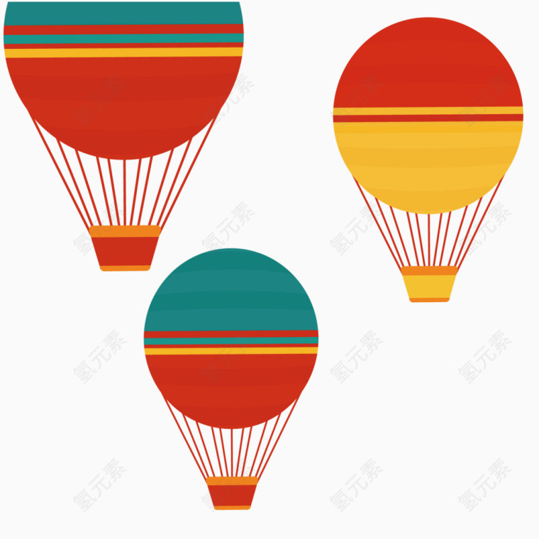 彩色的热气球矢量素材