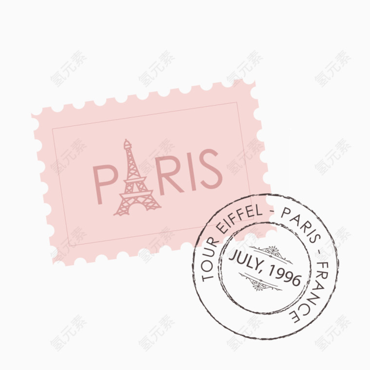 矢量巴黎邮戳