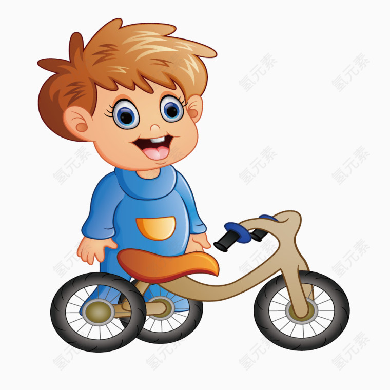 骑三轮童车的男孩