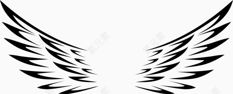 手绘天使之翼矢量图