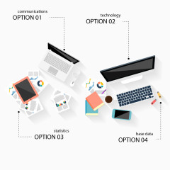 矢量电脑办公桌