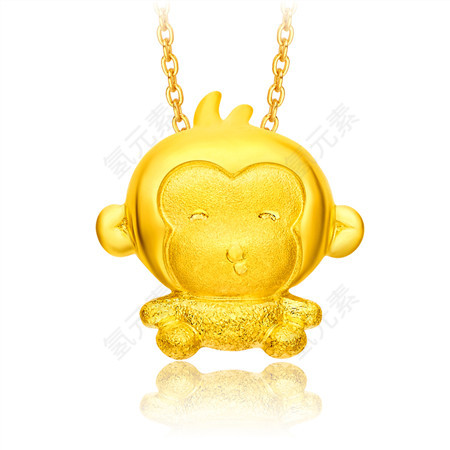 猴子黄金吊坠
