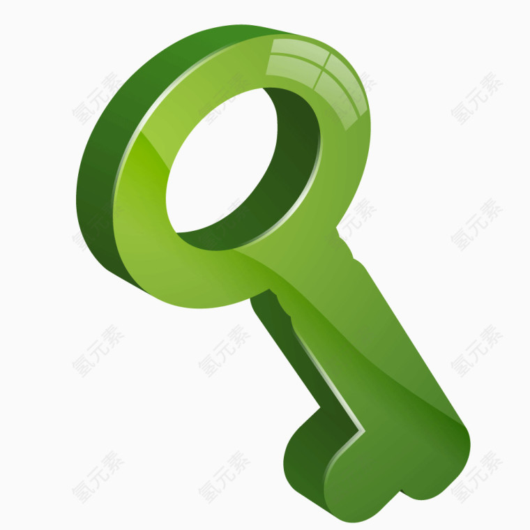 绿色立体质感钥匙
