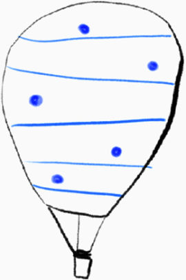 手绘风格热气球