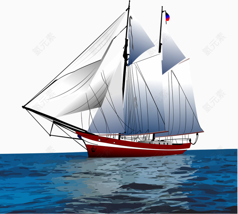 航行的帆船