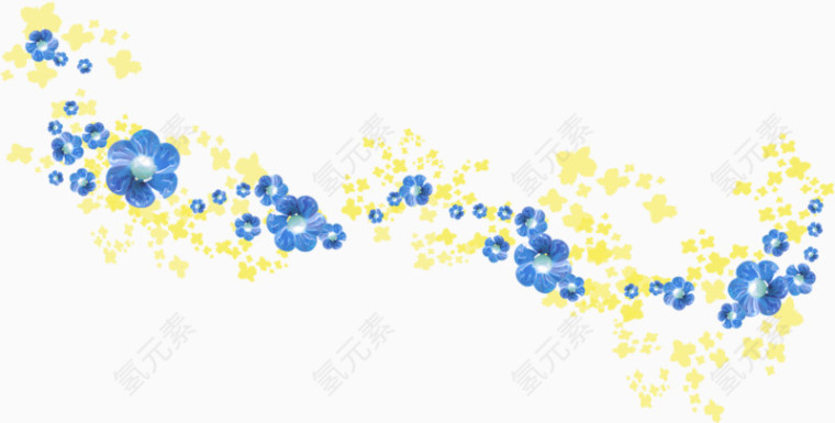 蓝色花朵装饰