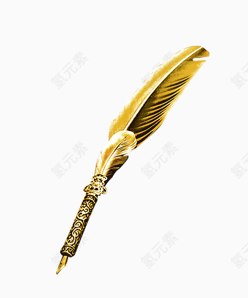 金色羽毛钢笔