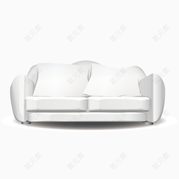 矢量白色沙发
