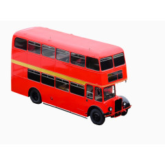 红色双层巴士车实物图