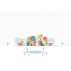 村庄下雪雪天大雪素材