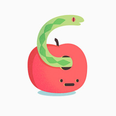 一只长虫子的苹果