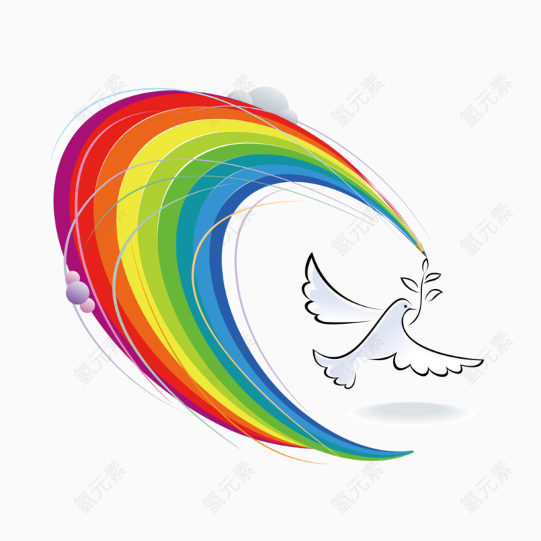彩虹和和平鸽