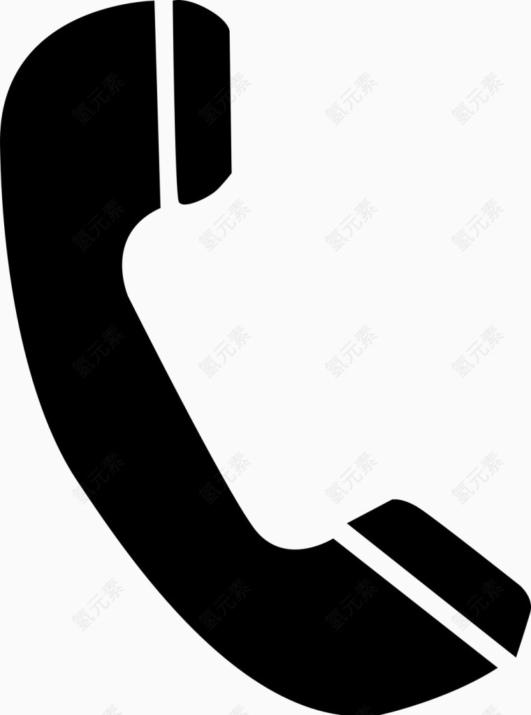 黑色通讯电话图标元素