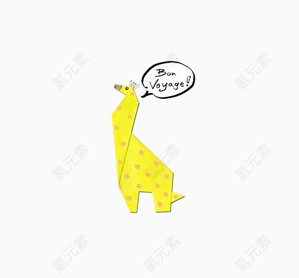 趣味折纸卡通动物长颈鹿