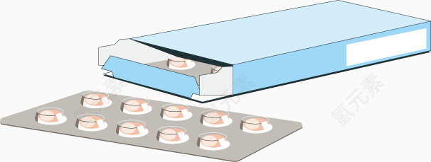 卡通药盒药片矢量