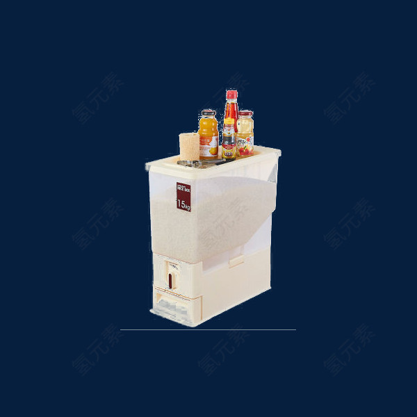 百露韩式塑料米桶储米箱防潮防蛀米白色
