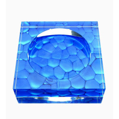 正方形蓝色玻璃烟灰缸