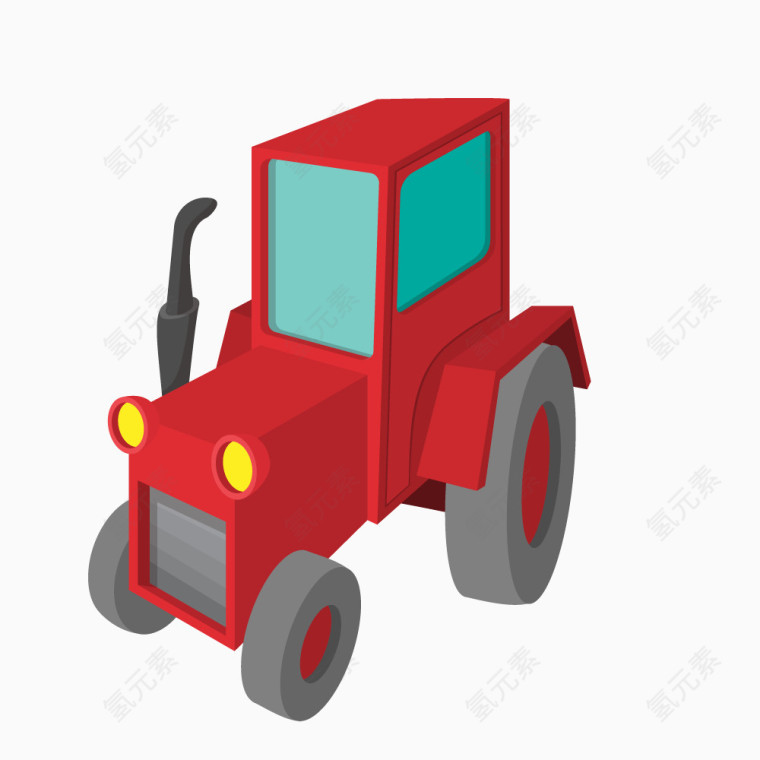 红色四轮拖拉机