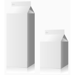 矢量拟真盒子不同规格果汁盒子白色