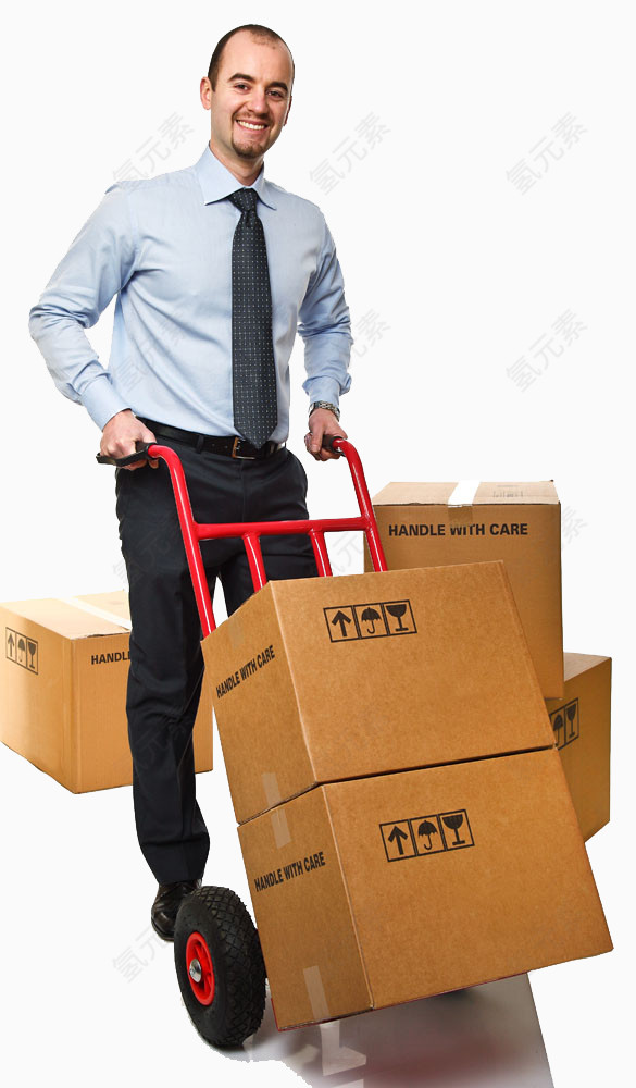 搬运箱子的男人图片