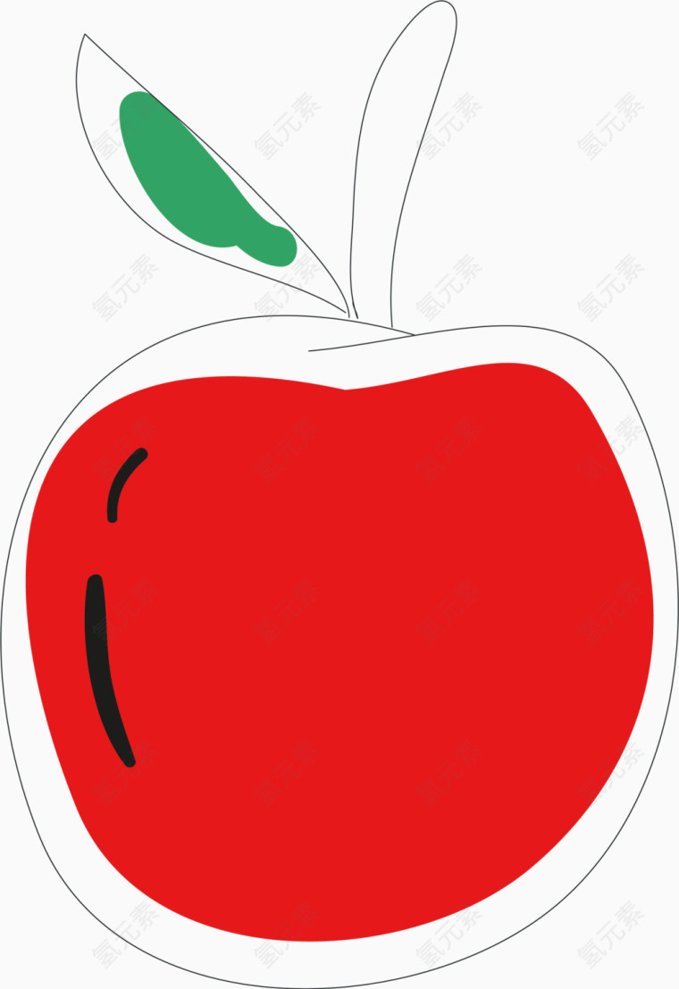 可爱手绘苹果