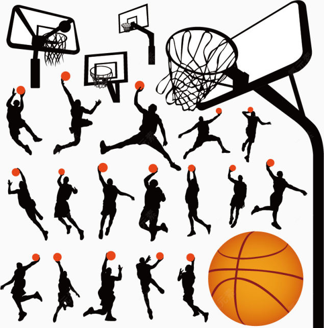 篮球运动剪影素材下载