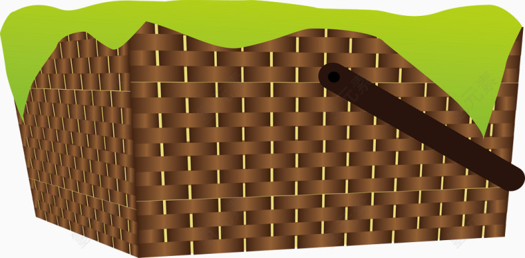 竹篮餐布棕色元素
