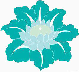 蓝色花朵莲花形状