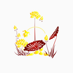 黄色中国风节日花纹装饰