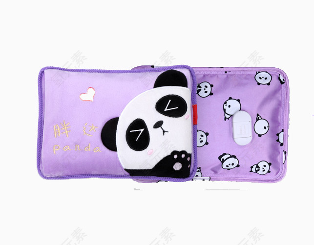 紫色熊猫电暖宝