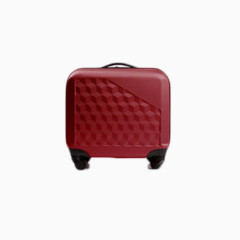 红色菱格小型行李箱