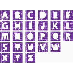 紫色矢量字母合集