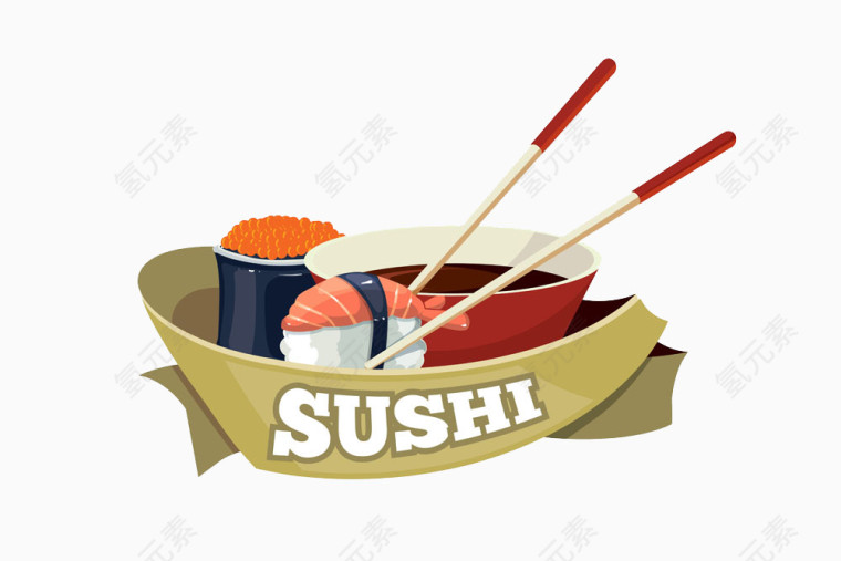 寿司和鱼子酱