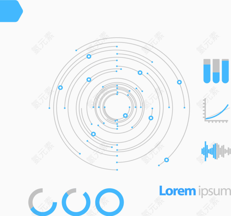 科技圆圈线条