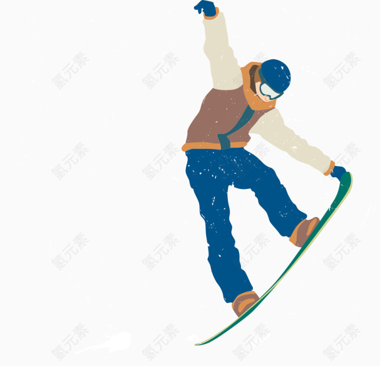 矢量滑雪的少年