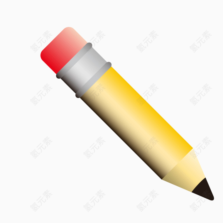 黄色质感铅笔儿童画笔