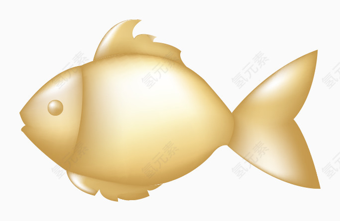 矢量金属光泽金色小鱼