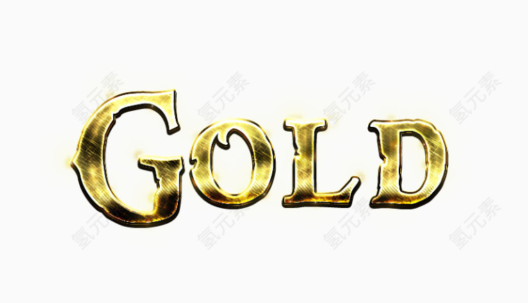 GOLD金色艺术字