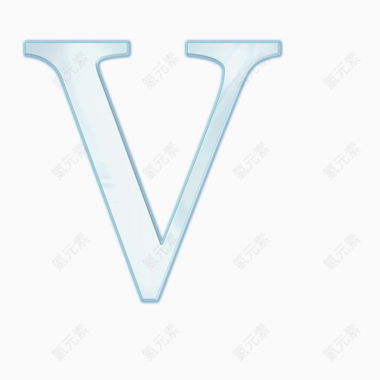 淡雅玻璃字母V