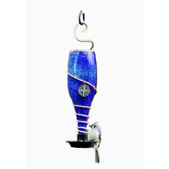 蓝色创意倒挂的玻璃瓶装饰
